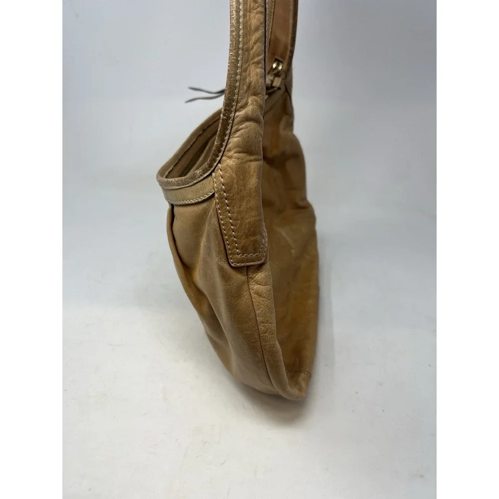 Vintage Coach Ergo Pleated Hobo Bag 12235 Y2K Full Grain Leather Tan Camel